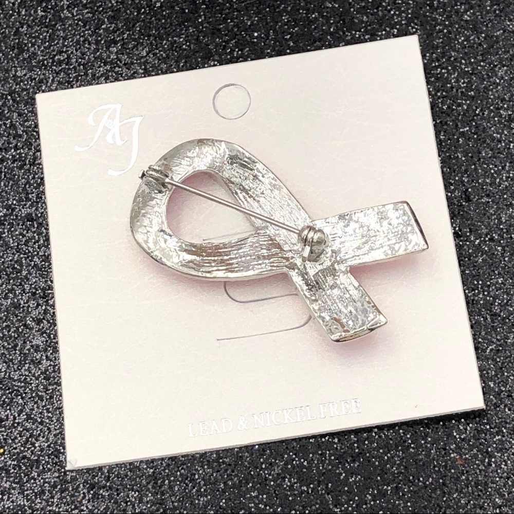 🌼 Pink Ribbon Breast Cancer Pin Brooch - Picture 3 of 3